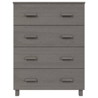 vidaXL Συρταριέρα HAMAR Αν. Γκρι 79x40x103,5cm από Μασίφ Ξύλο Πεύκου 1 τεμ.
