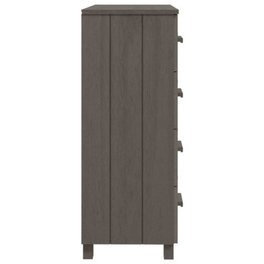 vidaXL Συρταριέρα HAMAR Αν. Γκρι 79x40x103,5cm από Μασίφ Ξύλο Πεύκου 1 τεμ.