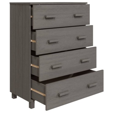 vidaXL Συρταριέρα HAMAR Αν. Γκρι 79x40x103,5cm από Μασίφ Ξύλο Πεύκου 1 τεμ.