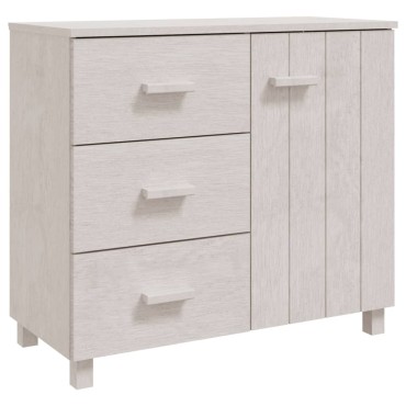 vidaXL Συρταριέρα HAMAR Λευκή 90x40x80cm Μασίφ Ξύλο Πεύκου 1 τεμ.