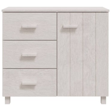vidaXL Συρταριέρα HAMAR Λευκή 90x40x80cm Μασίφ Ξύλο Πεύκου 1 τεμ.