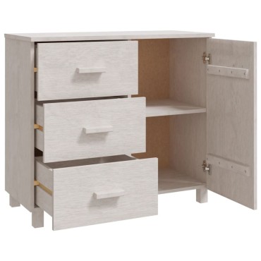 vidaXL Συρταριέρα HAMAR Λευκή 90x40x80cm Μασίφ Ξύλο Πεύκου 1 τεμ.