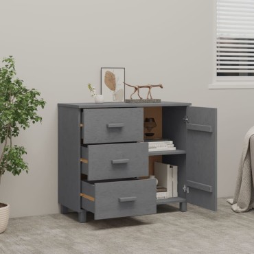 vidaXL Συρταριέρα HAMAR Σκ. Γκρι 90x40x80cm Μασίφ Ξύλο Πεύκου 1 τεμ.
