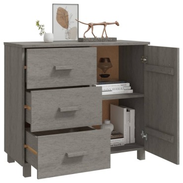 vidaXL Συρταριέρα HAMAR Αν. Γκρι 90x40x80cm Μασίφ Ξύλο Πεύκου 1 τεμ.