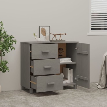 vidaXL Συρταριέρα HAMAR Αν. Γκρι 90x40x80cm Μασίφ Ξύλο Πεύκου 1 τεμ.