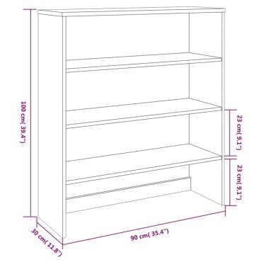 vidaXL Πάνω Μέρος για Ντουλάπι HAMAR Μελί 90x30x100cm Ξύλο Πεύκου 1 τεμ.