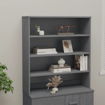 vidaXL Πάνω Μέρος Ντουλαπιού HAMAR Γκρι 90x30x100cm Μασίφ Πεύκο 1 τεμ.