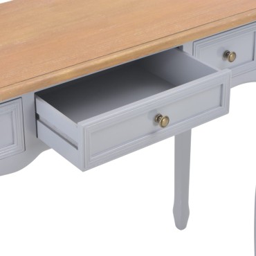280045 vidaXL Dressing Console Table with 3 Drawers Grey 100x35x78cm