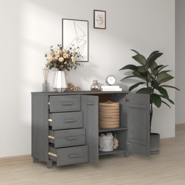 vidaXL Συρταριέρα HAMAR Σκ. Γκρι 113x40x80cm Μασίφ Ξύλο Πεύκου 1 τεμ.