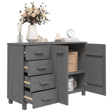 vidaXL Συρταριέρα HAMAR Σκ. Γκρι 113x40x80cm Μασίφ Ξύλο Πεύκου 1 τεμ.