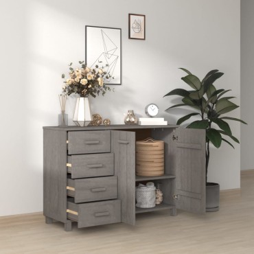 vidaXL Συρταριέρα HAMAR Αν. Γκρι 113x40x80cm Μασίφ Ξύλο Πεύκου 1 τεμ.