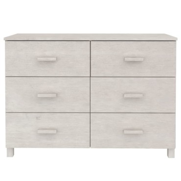 vidaXL Συρταριέρα HAMAR Λευκό 113x40x80cm από Μασίφ Ξύλο Πεύκου 1 τεμ.