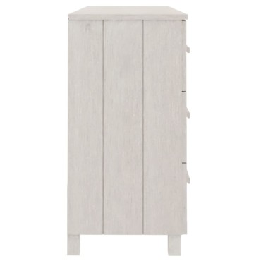 vidaXL Συρταριέρα HAMAR Λευκό 113x40x80cm από Μασίφ Ξύλο Πεύκου 1 τεμ.