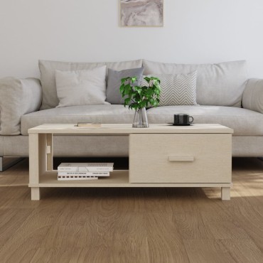 vidaXL Τραπεζάκι Σαλονιού HAMAR Μελί 100x55x35cm Μασίφ Ξύλο Πεύκου 1 τεμ.