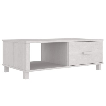 vidaXL Τραπεζάκι Σαλονιού HAMAR Λευκό 100x55x35cm Μασίφ Ξύλο Πεύκου 1 τεμ.