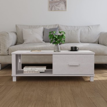 vidaXL Τραπεζάκι Σαλονιού HAMAR Λευκό 100x55x35cm Μασίφ Ξύλο Πεύκου 1 τεμ.