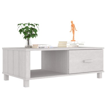 vidaXL Τραπεζάκι Σαλονιού HAMAR Λευκό 100x55x35cm Μασίφ Ξύλο Πεύκου 1 τεμ.