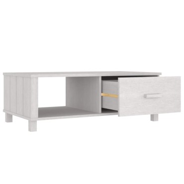 vidaXL Τραπεζάκι Σαλονιού HAMAR Λευκό 100x55x35cm Μασίφ Ξύλο Πεύκου 1 τεμ.