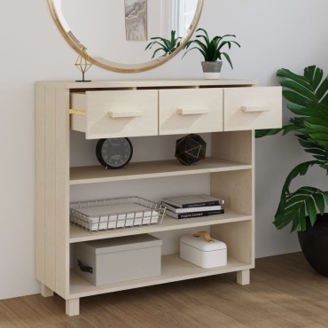 vidaXL Τραπέζι Κονσόλα HAMAR Μελί 90x35x90cm Μασίφ Ξύλο Πεύκου 1 τεμ.