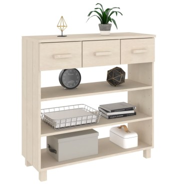 vidaXL Τραπέζι Κονσόλα HAMAR Μελί 90x35x90cm Μασίφ Ξύλο Πεύκου 1 τεμ.
