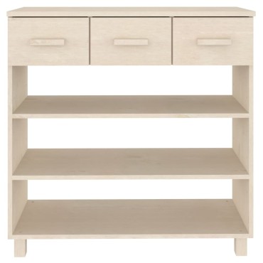 vidaXL Τραπέζι Κονσόλα HAMAR Μελί 90x35x90cm Μασίφ Ξύλο Πεύκου 1 τεμ.
