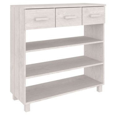 vidaXL Τραπέζι Κονσόλα HAMAR Λευκό 90x35x90cm Μασίφ Ξύλο Πεύκου 1 τεμ.