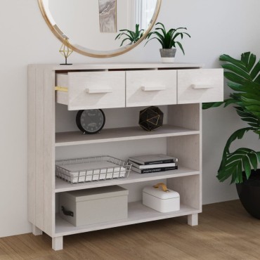 vidaXL Τραπέζι Κονσόλα HAMAR Λευκό 90x35x90cm Μασίφ Ξύλο Πεύκου 1 τεμ.