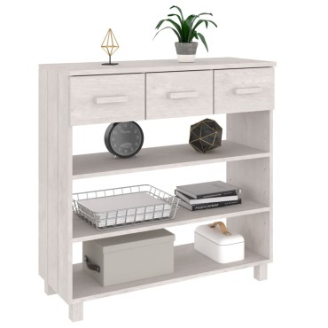 vidaXL Τραπέζι Κονσόλα HAMAR Λευκό 90x35x90cm Μασίφ Ξύλο Πεύκου 1 τεμ.