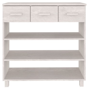 vidaXL Τραπέζι Κονσόλα HAMAR Λευκό 90x35x90cm Μασίφ Ξύλο Πεύκου 1 τεμ.