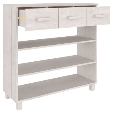 vidaXL Τραπέζι Κονσόλα HAMAR Λευκό 90x35x90cm Μασίφ Ξύλο Πεύκου 1 τεμ.