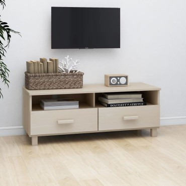 vidaXL Έπιπλο Τηλεόρασης HAMAR Μελί 106x40x40cm Μασίφ Ξύλο Πεύκου