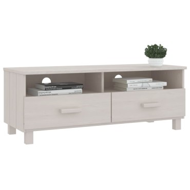 vidaXL Έπιπλο Τηλεόρασης HAMAR Λευκό 106x40x80cm Μασίφ Ξύλο Πεύκου