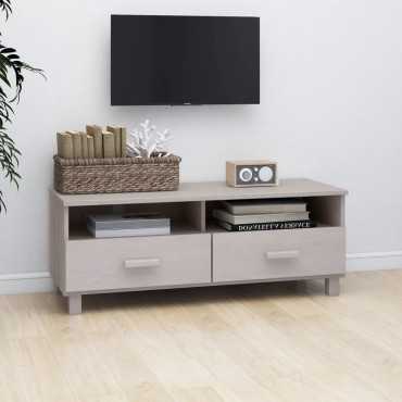vidaXL Έπιπλο Τηλεόρασης HAMAR Λευκό 106x40x80cm Μασίφ Ξύλο Πεύκου