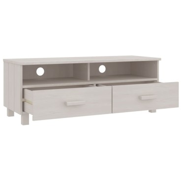 vidaXL Έπιπλο Τηλεόρασης HAMAR Λευκό 106x40x80cm Μασίφ Ξύλο Πεύκου