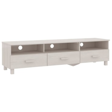 vidaXL Έπιπλο Τηλεόρασης HAMAR Λευκό 158x40x40cm Μασίφ Ξύλο Πεύκου