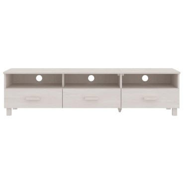 vidaXL Έπιπλο Τηλεόρασης HAMAR Λευκό 158x40x40cm Μασίφ Ξύλο Πεύκου