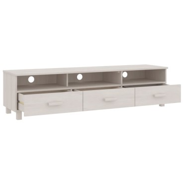 vidaXL Έπιπλο Τηλεόρασης HAMAR Λευκό 158x40x40cm Μασίφ Ξύλο Πεύκου