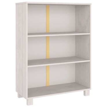 vidaXL Βιβλιοθήκη HAMAR Λευκή 85x35x112cm από Μασίφ Ξύλο Πεύκου 1 τεμ.