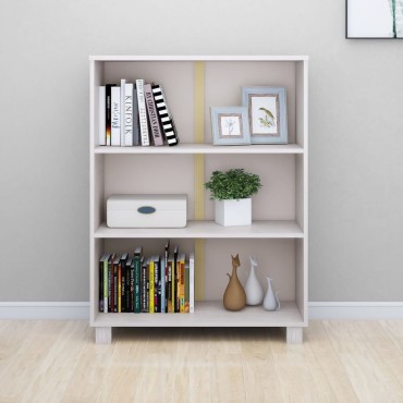 vidaXL Βιβλιοθήκη HAMAR Λευκή 85x35x112cm από Μασίφ Ξύλο Πεύκου 1 τεμ.