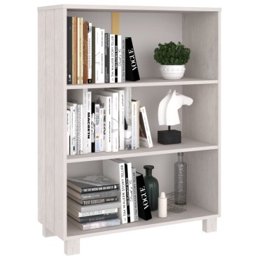 vidaXL Βιβλιοθήκη HAMAR Λευκή 85x35x112cm από Μασίφ Ξύλο Πεύκου 1 τεμ.