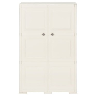 vidaXL Πλαστικό Ντουλάπι Κρεμ Ανοιχτό 79x43x125cm με Σχέδιο Ξύλου 1 τεμ.
