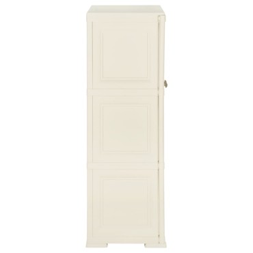 vidaXL Πλαστικό Ντουλάπι Κρεμ Ανοιχτό 79x43x125cm με Σχέδιο Ξύλου 1 τεμ.