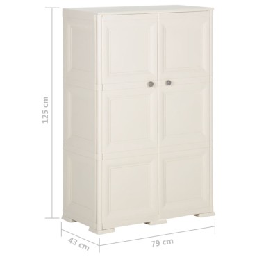 vidaXL Πλαστικό Ντουλάπι Κρεμ Ανοιχτό 79x43x125cm με Σχέδιο Ξύλου 1 τεμ.