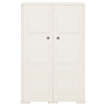 vidaXL Πλαστικό Ντουλάπι Angora Λευκό 79x43x125cm με Σχέδιο Ξύλου 1 τεμ.