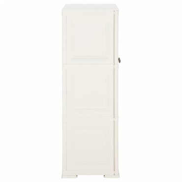 vidaXL Πλαστικό Ντουλάπι Angora Λευκό 79x43x125cm με Σχέδιο Ξύλου 1 τεμ.