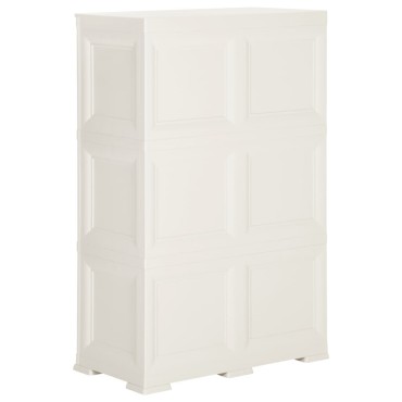 vidaXL Πλαστικό Ντουλάπι Angora Λευκό 79x43x125cm με Σχέδιο Ξύλου 1 τεμ.