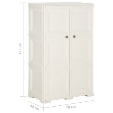 vidaXL Πλαστικό Ντουλάπι Angora Λευκό 79x43x125cm με Σχέδιο Ξύλου 1 τεμ.