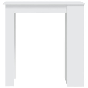 vidaXL Τραπέζι Μπαρ με Ράφια Λευκό 102x50x103,5cmαπό Επεξ. Ξύλο 1 τεμ.