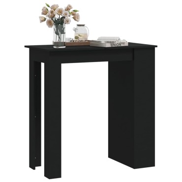vidaXL Τραπέζι Μπαρ με Ράφια Μαύρο 102x50x103,5cm Επεξ. Ξύλο 1 τεμ.