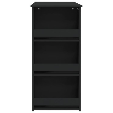 vidaXL Τραπέζι Μπαρ με Ράφια Μαύρο 102x50x103,5cm Επεξ. Ξύλο 1 τεμ.